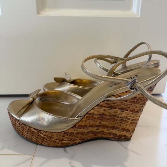 Prada Leather Bow Accents Espadrilles - Picture 3 of 5